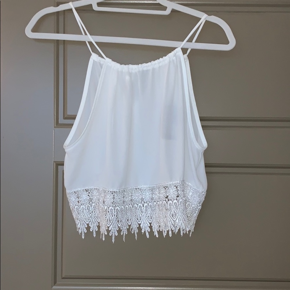 White tank crop top